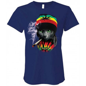 RASTAFURRIAN CAT - Rasta Rastafari Jamaica - Ladies Cotton T-Shirt