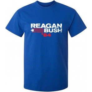 Reagan Bush 84 Political Election Mens GOP Novelty Vintage Graphic T-Shirt