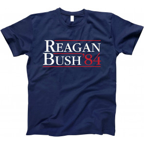 Reagan Bush 84 Vintage Republican GOP Campaign T-Shirt