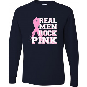 Real Men Rock Pink Breast Cancer T-Shirt