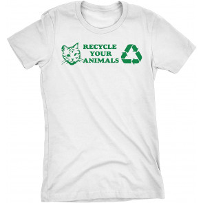 Recycle Your Animals - Project Mayhem - Vintage Movie Style Womens Graphic T-Shirt