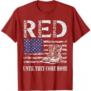 RED Friday Military Until They Come Home My Soldier US Flag T-Shirt