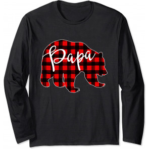 Red Plaid Papa Bear  T-Shirt