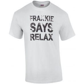 Frankie Says Relax White Distressed T-Shirt