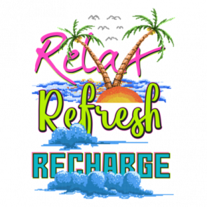 Relax Refresh Recharge Retro Vacation Tshirt