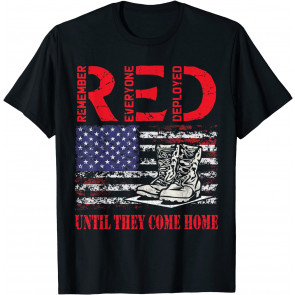 Remember Everyone Deployed RED Friday Veteran Retro USA Flag T-Shirt