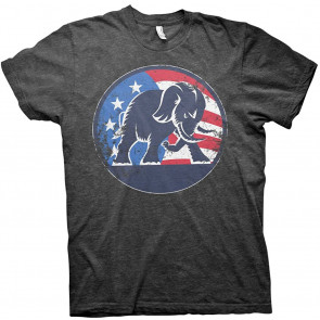 Republican Party Elephant Logo - Distressed Print T-Shirt
