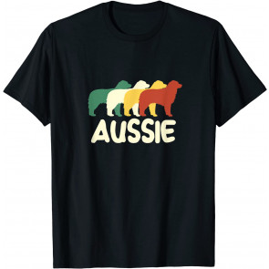 Retro Aussie Puppy Australian Shepherd Dog Owner T-Shirt