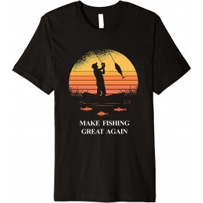 Retro Fisherman Sunset, Make Fishing Great Again, T-Shirt