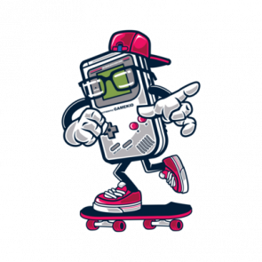 Retro Game Boy Gamekid Skating Gaming Tshirt