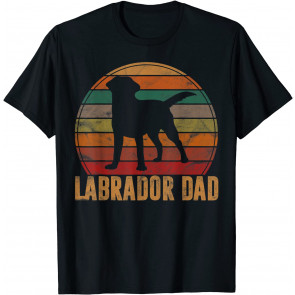 Retro Labrador Dad Gift Dog Daddy Golden Black Lab Father T-Shirt