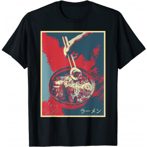 Retro Pop Art Ramen Bowl Chopstick Noodles Anime Lover Otaku T-Shirt