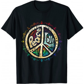 Retro Psychedelic Peace Sign Hip Funky Radical T-Shirt