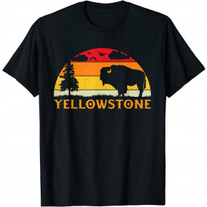 Retro Yellowstone National Park US Bison Buffalo Vintage T-Shirt