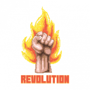 Revolution Burning Fist Retro Tshirt