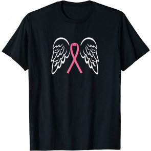 Ribbon Angel Wings Breast Cancer Awareness Month October T-Shirt