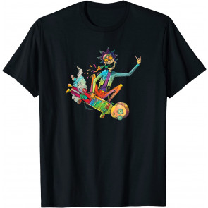 Rick And Morty Psychedelic Rick With Skateboard Morty T-Shirt