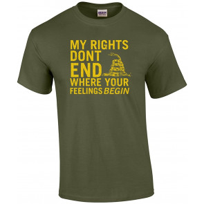 Rights Don't End Where Feelings Begin 2Nd Amendment T-Shirt