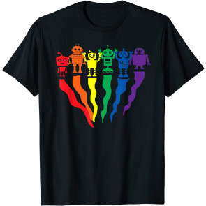 Robots In The Colors Of The Rainbow LGBT+ Pride  T-Shirt