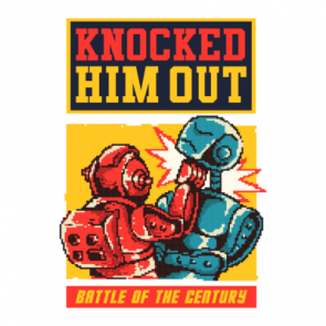 Rock Em Sock Em Knocked Him Out Retro Tshirt