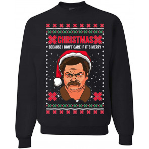 Ron Swanson Parks And Rec Christmas I Don't Care If It's Merry Xmas T-Shirt