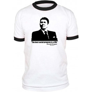 Ronald Reagan - 2024 Election MAGA - American Jobs - Retro Ringer T-Shirt