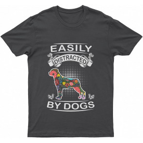 Rottweiler Easily Distracted By Lovely Dogs Rottweiler Dog T T-Shirt