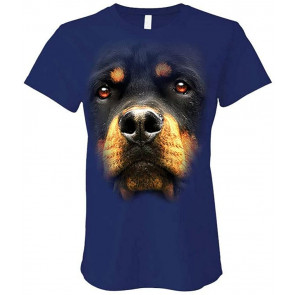 Rottweiler FACE - Big Dog Guard America USA - Ladies Cotton T-Shirt