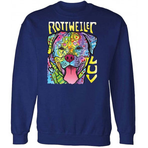 Rottweiler LUV - Dean Russo Dog Modern Art - Fleece Sweat T-Shirt