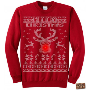 Rudolph Light Up Ugly Christmas Sweat T-Shirt