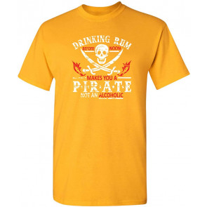Rum Noon Pirate Drinking Novelty T-Shirt
