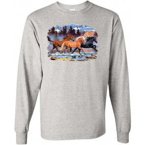 Running Free - Horses Equine Lover USA Freedom - T-Shirt