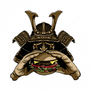 Samurai Eating Cheeseburger Tshirt