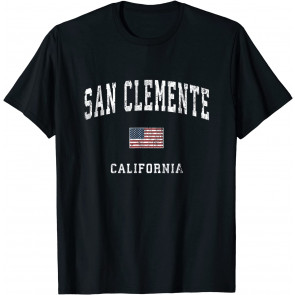 San Clemente California CA Vintage American Flag Sports T-Shirt