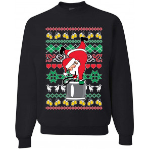 Santa Keg Stand Beer Drinking Drunk Ugly Christmas  T-Shirt