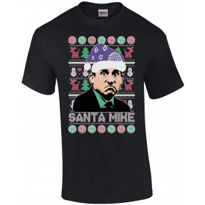 Santa Mike Michael Scott The Office Ugly Christmas  T-Shirt