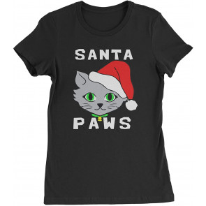 Santa Paws Cat Kitten Ugly Christmas Womens T-Shirt