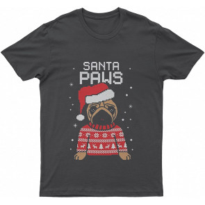 Santa Paws Pug Ugly Christmas  Dog  T-Shirt