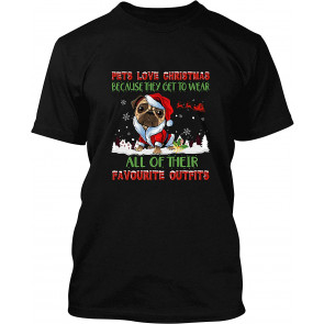 Santa Pets Love Christmas Because They Get To Wear T-Shirt