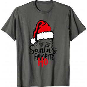 Santa's Favorite Ho Rude & Offensive Messy Bun For Woman T-Shirt