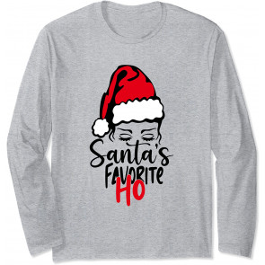 Santa's Favorite Ho Rude & Offensive Messy Bun For Woman T-Shirt