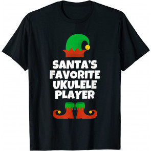 Santa's Favorite Ukulele Player Christmas T-Shirt