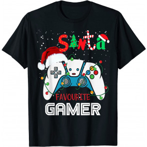 Santa's Favorite Video Game Christmas Pajama Gaming Family T-Shirt