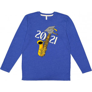 Saxophone 2021 Graduation White Text T-Shirt