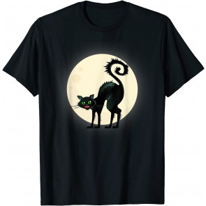 Scary Black Cat Halloween T-Shirt