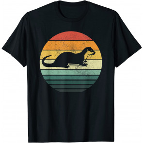 Sea Otter Animal Sunset Retro Vintage 70s Nature Lovers T-Shirt