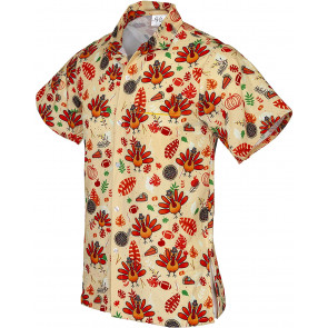 Seasonal Hawaiian Print Button Down T-Shirt