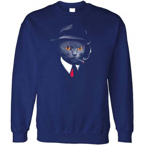 Secret Agent CAT - Spy Kitty Kitten - Fleece Sweat T-Shirt
