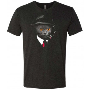 Secret Agent CAT - Spy Kitty Kitten - Tri-Blend T-Shirt