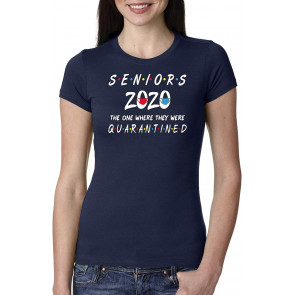 Seniors 2020 The One Where They Were Quarantined Social Distancing Graduation Gift T-Shirt
